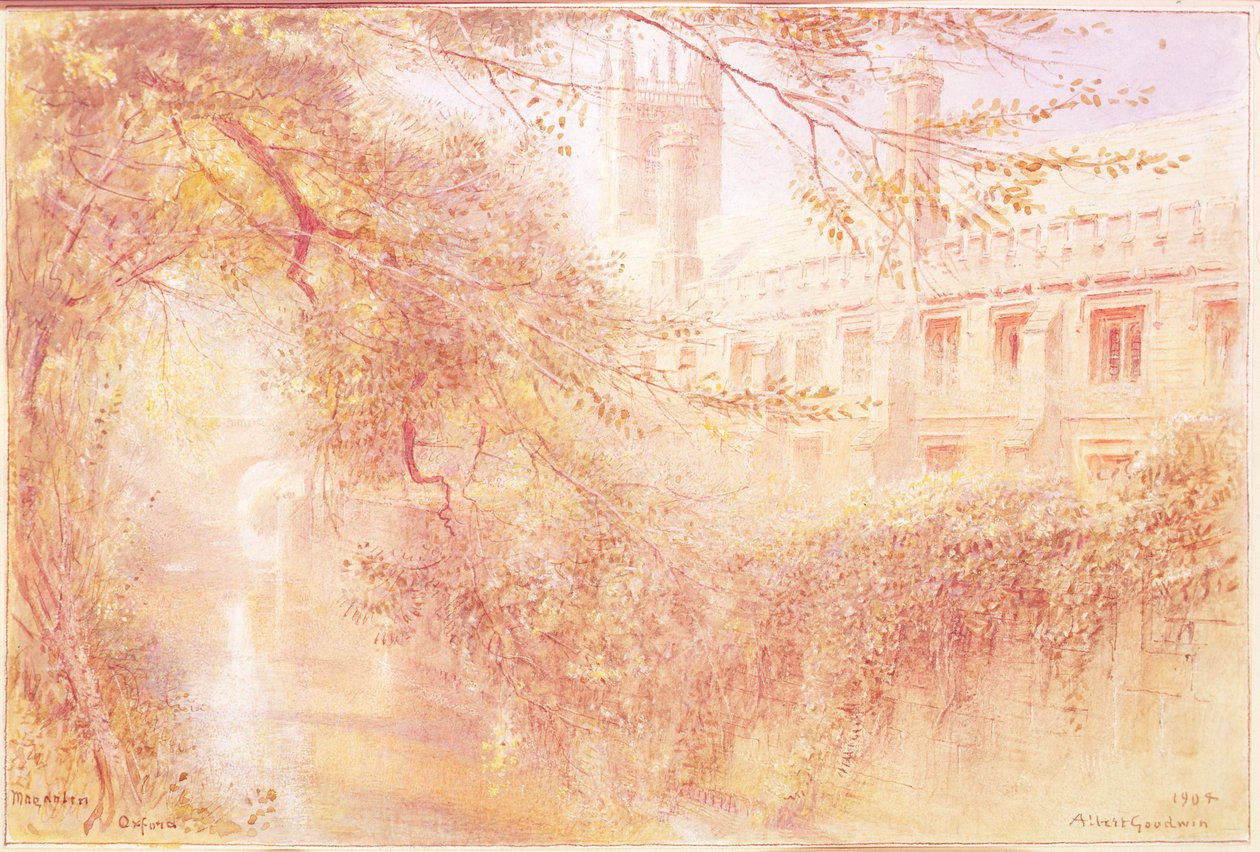 Magdalen College, Oxford, 1904 (wc papíron) alkotó: Albert Goodwin