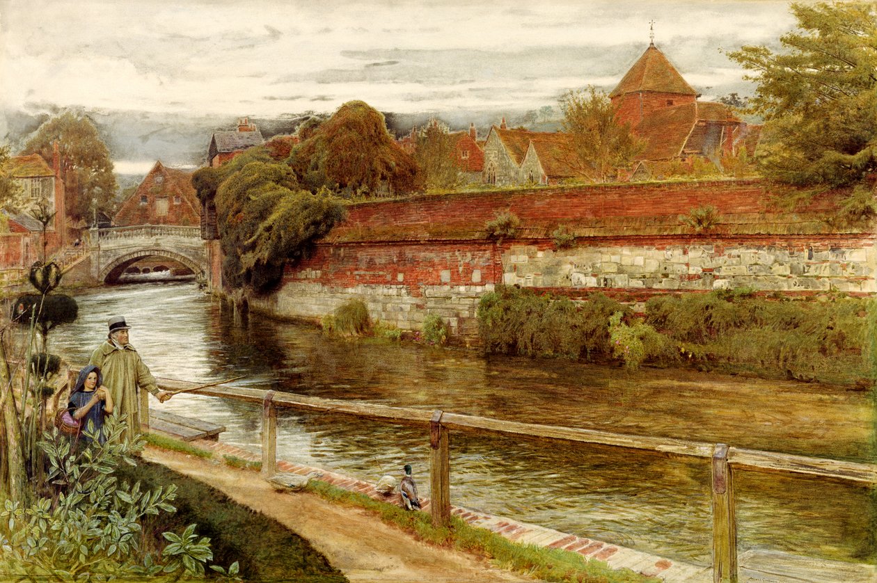Old Walls, Winchester (olaj, vászon) alkotó: Albert Goodwin