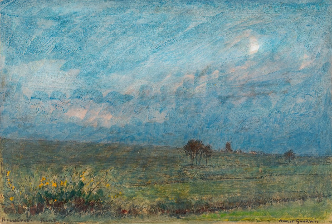 Reculver, Kent (tinta, akvarell, gouache, papír, karton) alkotó: Albert Goodwin