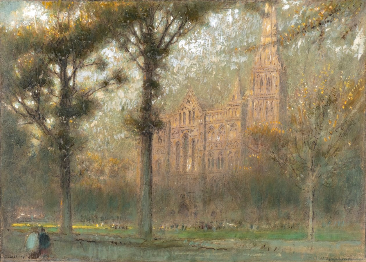 Salisbury (olaj, akvarell és testfesték, színezett papír) alkotó: Albert Goodwin
