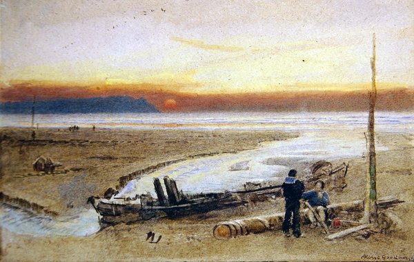 Part jelenet naplementekor alkotó: Albert Goodwin