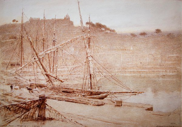 Soller Port, Mallorca, nyugodt alkotó: Albert Goodwin