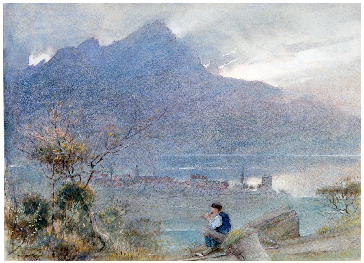 „Stansstad és a Pilatus, Svájc”, 1865-1932. alkotó: Albert Goodwin