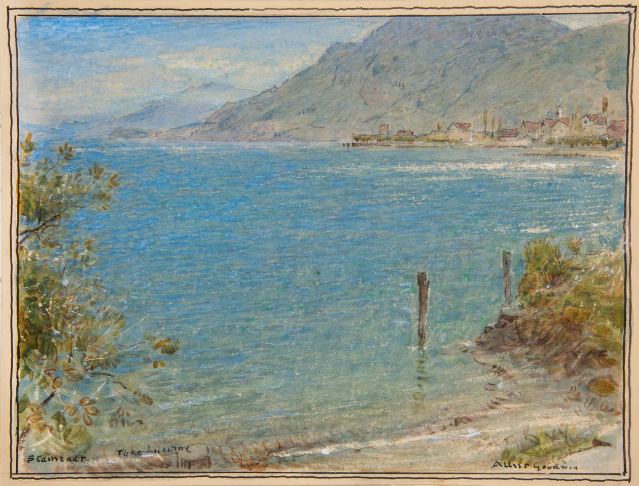Stanstadt. Luzerni-tó,1888 körül (akvarell) alkotó: Albert Goodwin