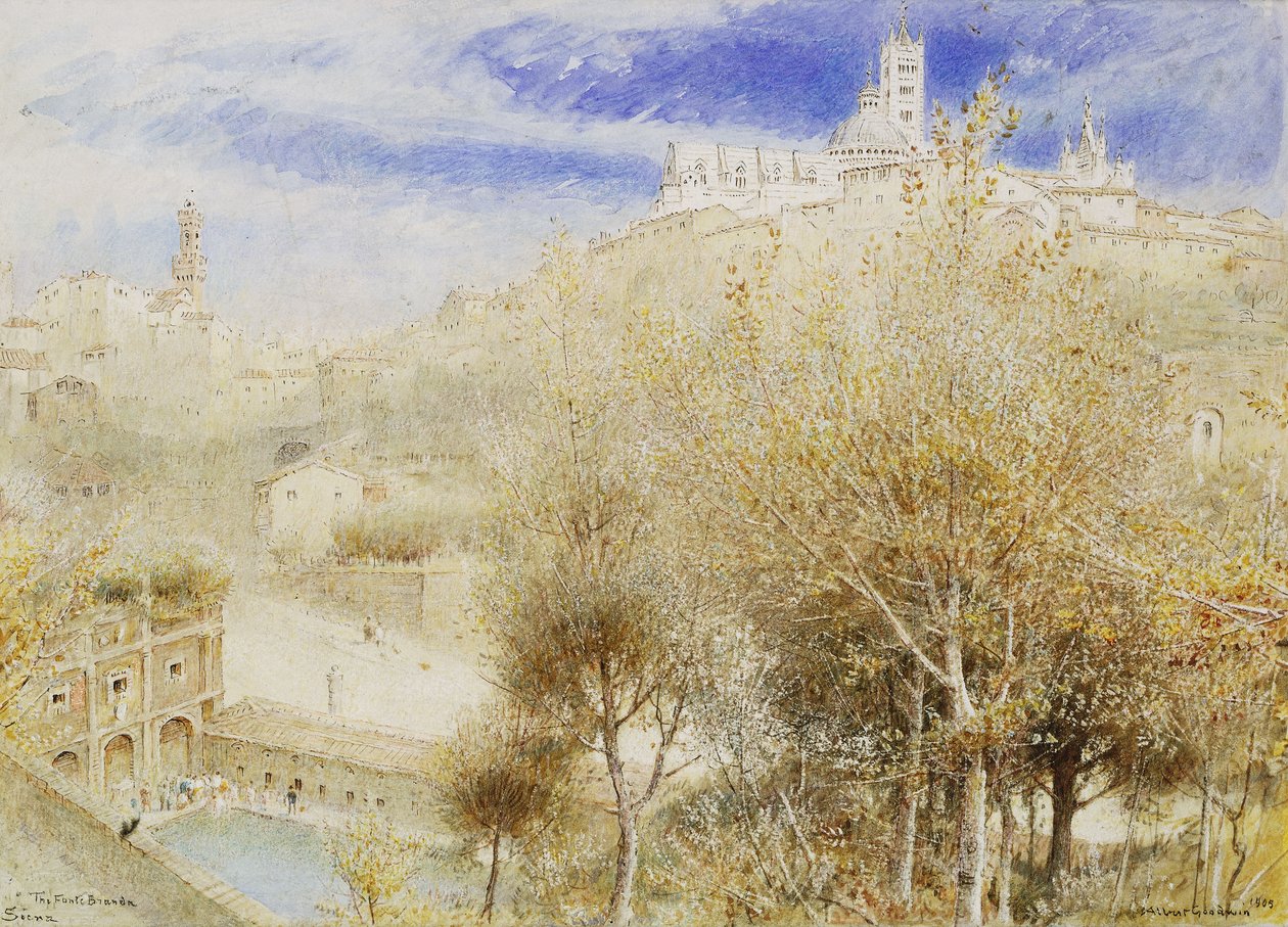A Fonte Branda, Siena, 1905 alkotó: Albert Goodwin