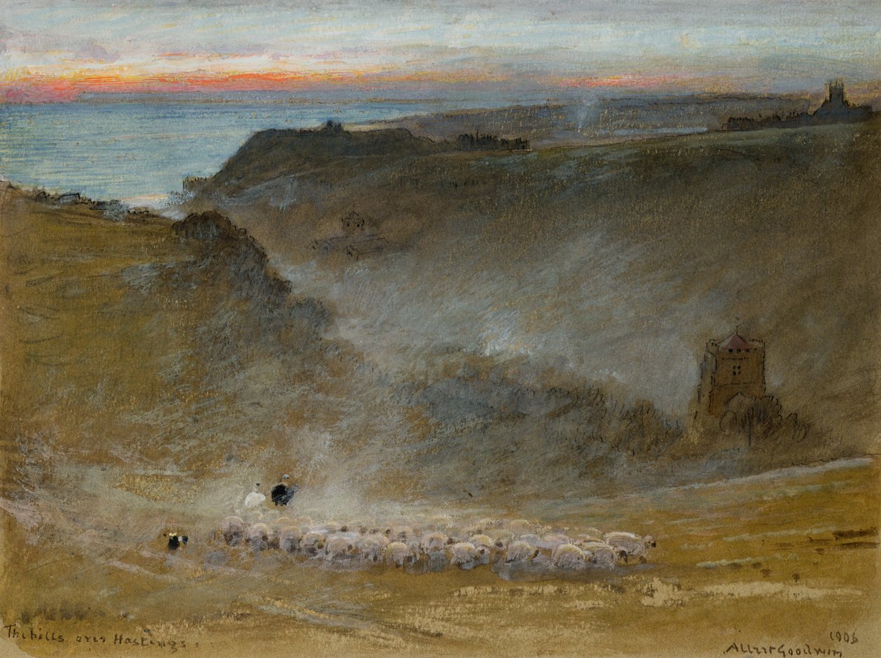 The Hills Over Hastings, 1906 alkotó: Albert Goodwin