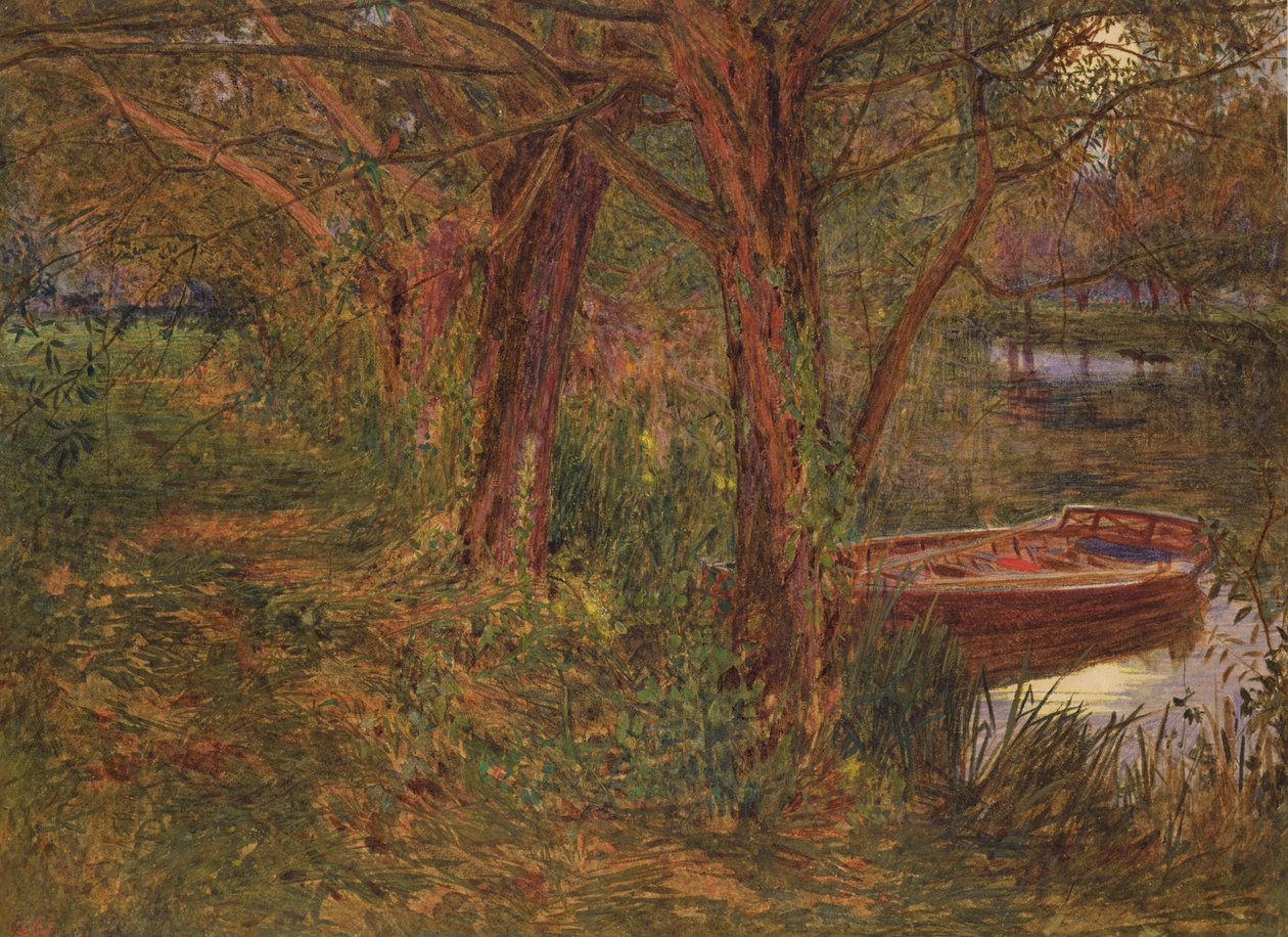 A folyó alkonyatkor (wc testszínnel papíron) alkotó: Albert Goodwin