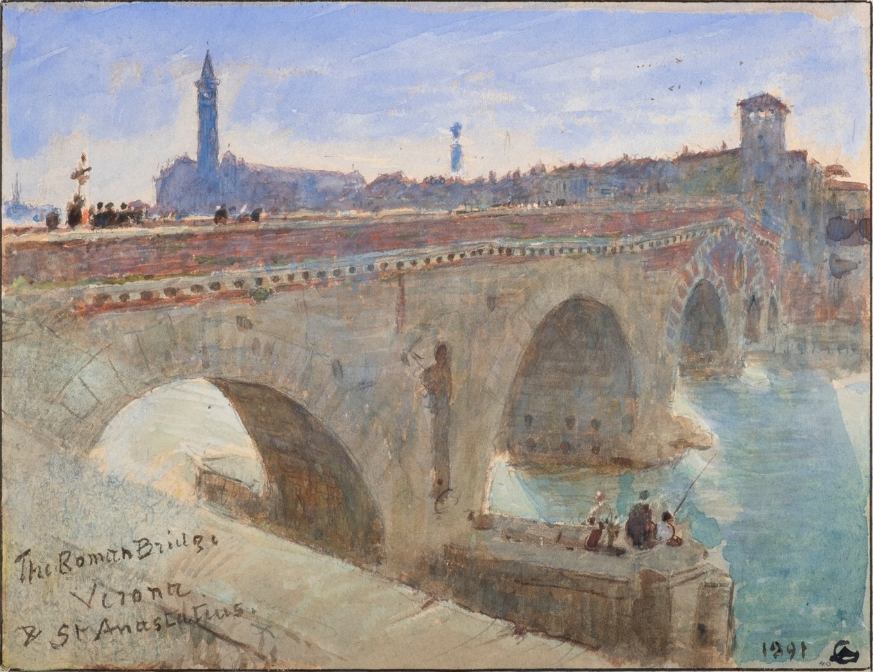 Római híd, Verona és Szent Anasztázia alkotó: Albert Goodwin