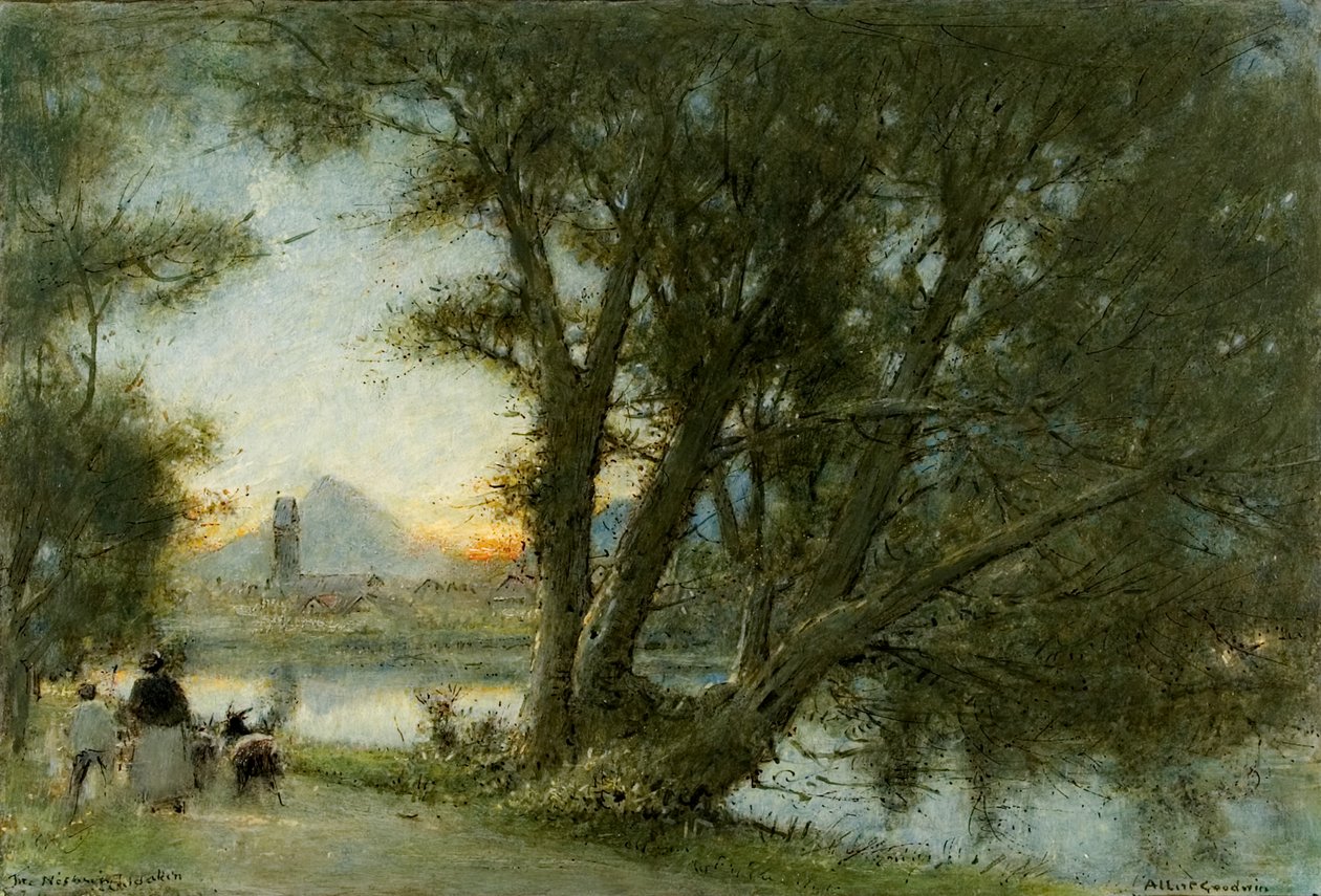 The Village of…, 1860 körül – 1932 körül (olaj, toll és tinta a fedélzeten) alkotó: Albert Goodwin