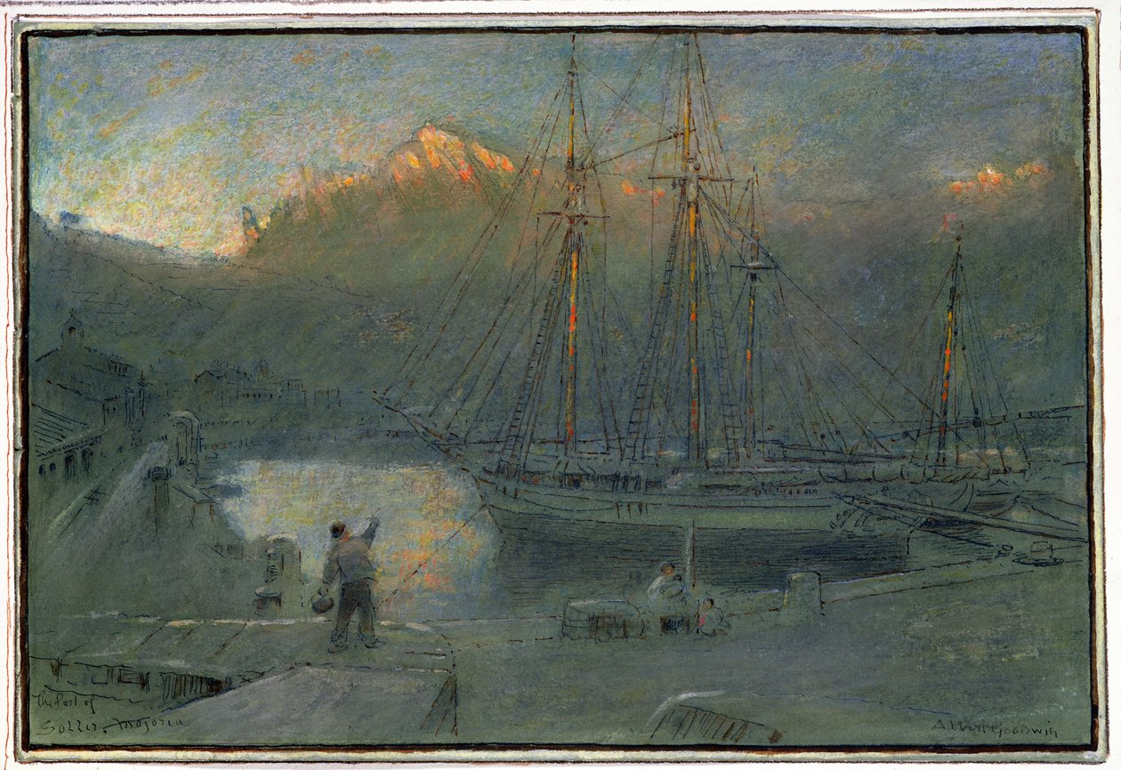 Soller kikötője, Mallorca alkotó: Albert Goodwin