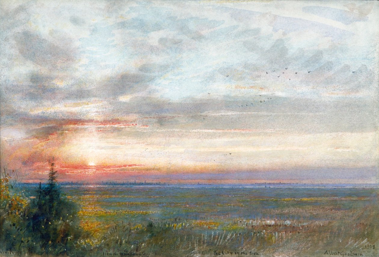 „Velence a szárazföldről”, 1908 alkotó: Albert Goodwin