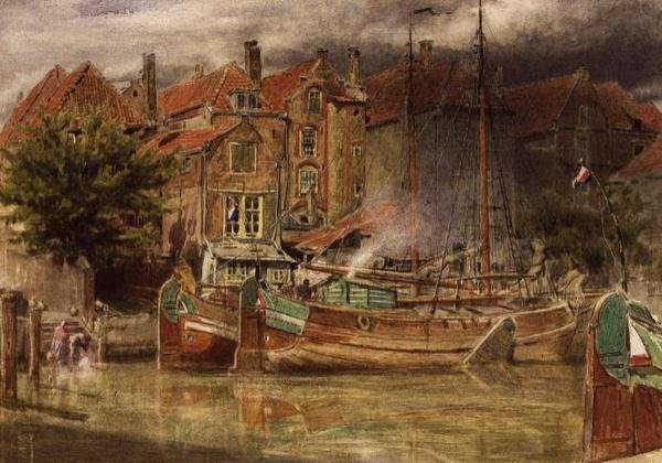 Kilátás a csatornára, Dort alkotó: Albert Goodwin