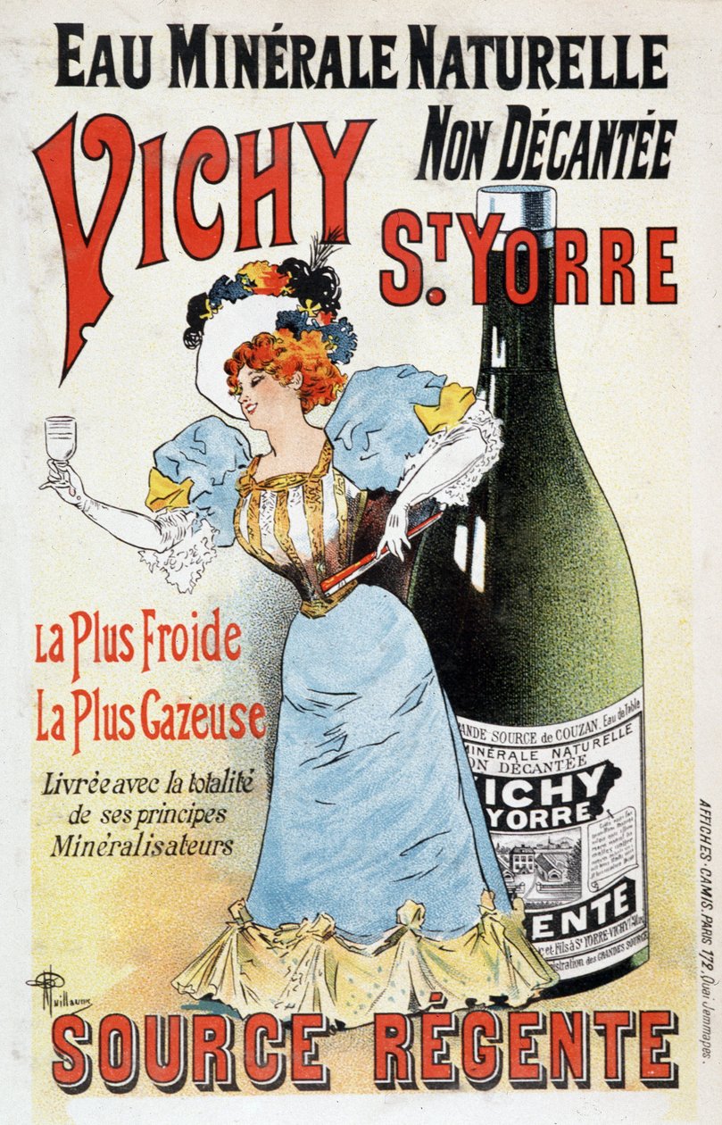 A Vichy St Yorre ásványvíz reklámozása – Albert Guillaume (1873-1942), v.1895 alkotó: Albert Guillaume