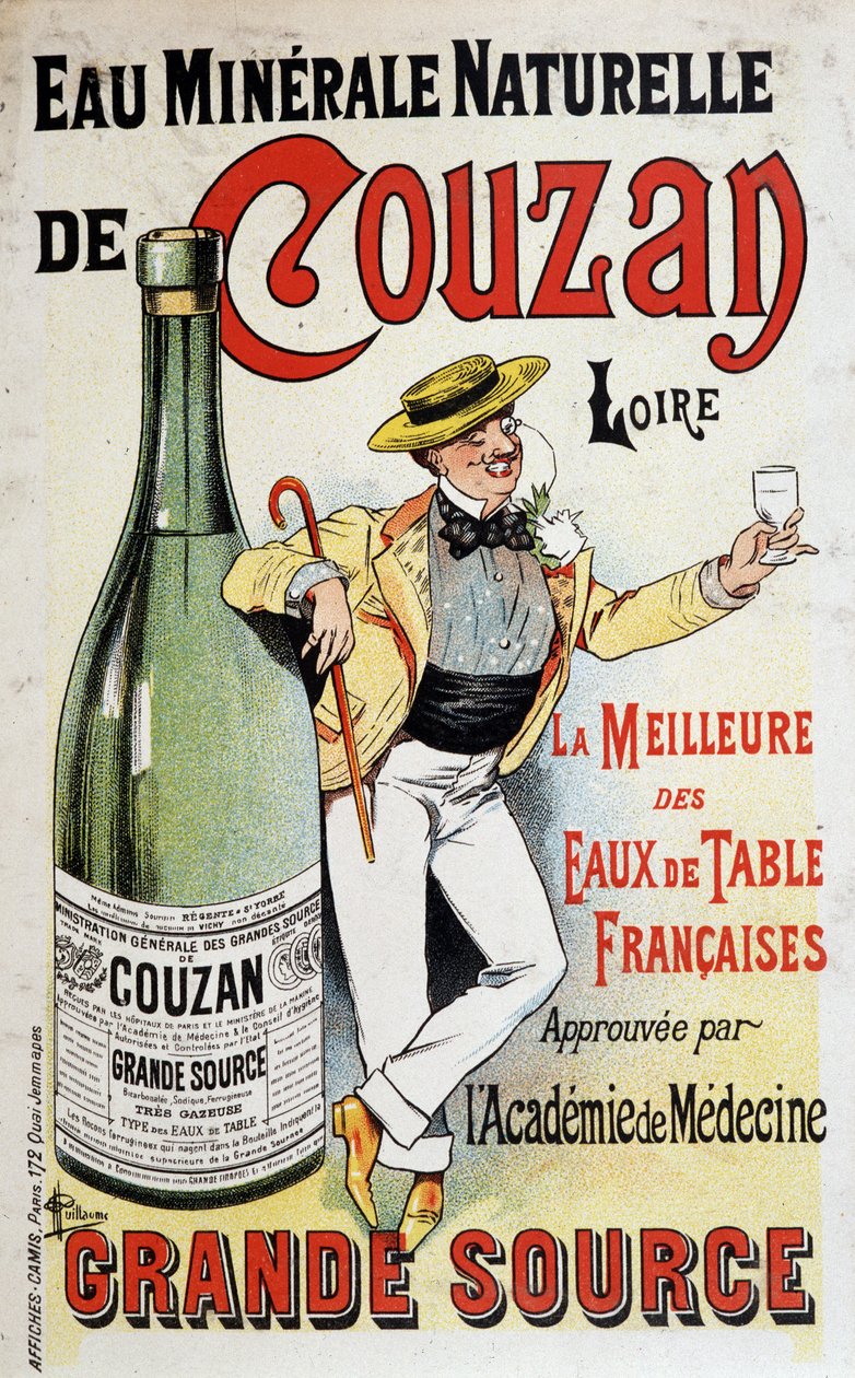 A Couzan-i ásványvíz reklámozása – Albert Guillaume (1873-1942), v.1895 alkotó: Albert Guillaume