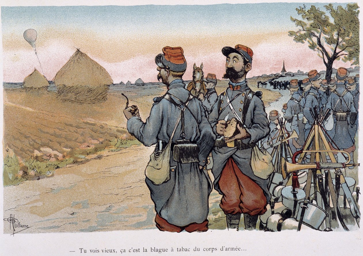 Military Aerostation – Albert Guillaume (1873-1942) „Katonai albumában” kb. 1900 alkotó: Albert Guillaume