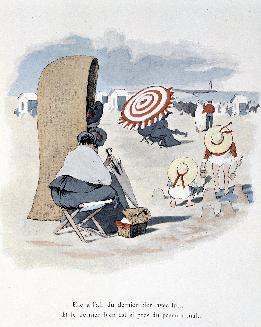 Tengerparti jelenet a Starfish-ben. A. William. Kiadások Simonis Empis, Párizs alkotó: Albert Guillaume
