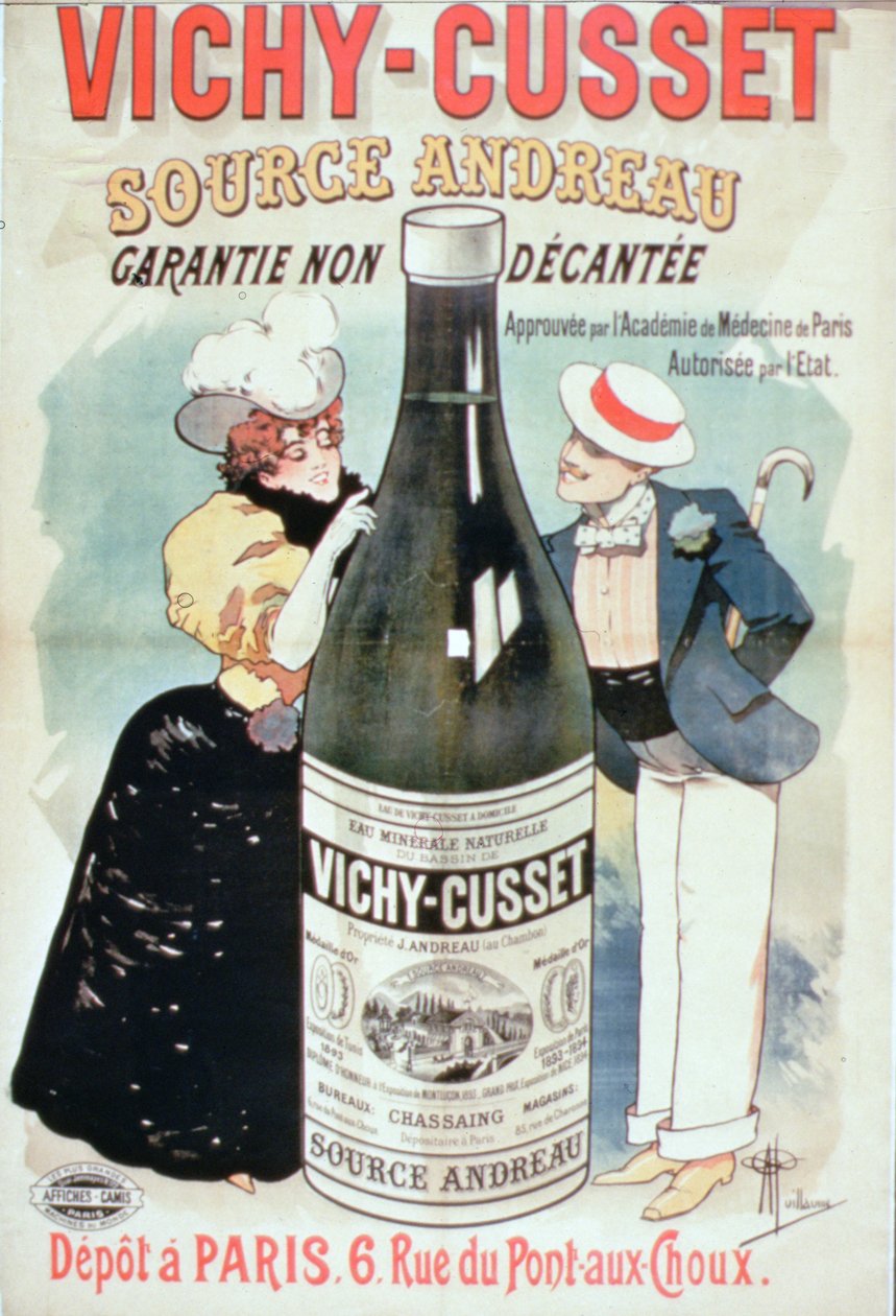 „Vichy-Cusset ásványvíz” plakát, Párizs (színes litó) alkotó: Albert Guillaume