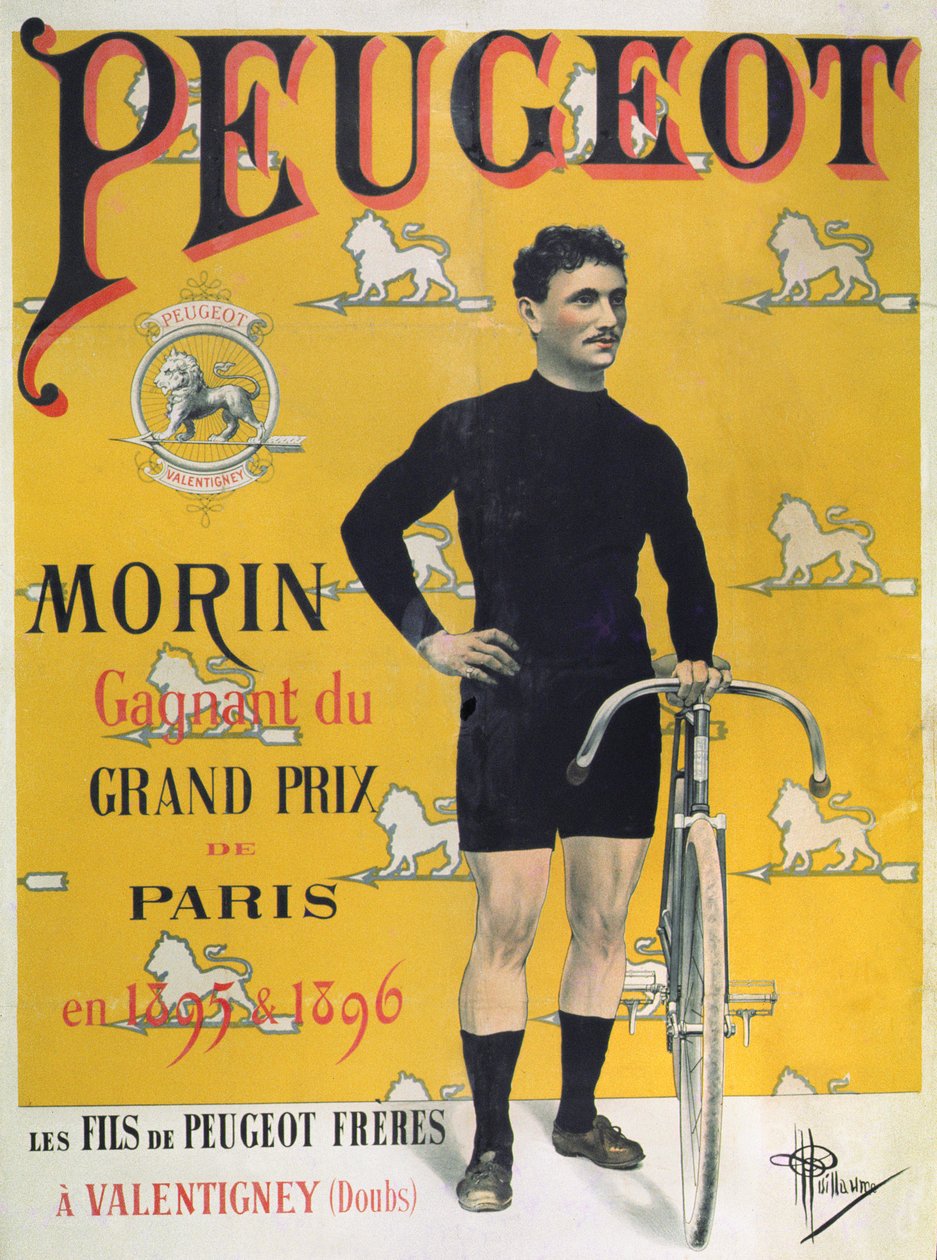 A „Peugeot” ciklusokat reklámozó plakát, 1896 alkotó: Albert Guillaume