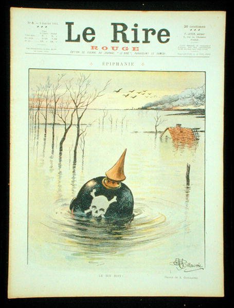 „The King Drinks”, a „Le Rire Rouge” borítója, 1915. január 9. (színes litó) alkotó: Albert Guillaume