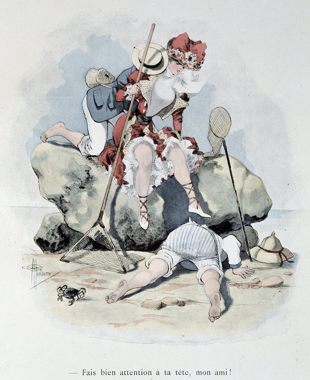 A Csatorna strandjai a század elején, Guillaume „Tenger csillagai” című művében alkotó: Albert Guillaume
