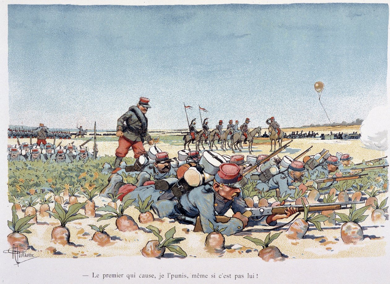 Az ellenség tüze alatt – Albert Guillaume (1873-1942) „Katonai albumában”, 1900 körül alkotó: Albert Guillaume