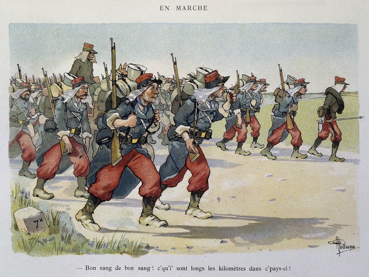 Séta – Az Armee, amelyet Albert Guillaume (1873-1942) látott, 1900 körül alkotó: Albert Guillaume