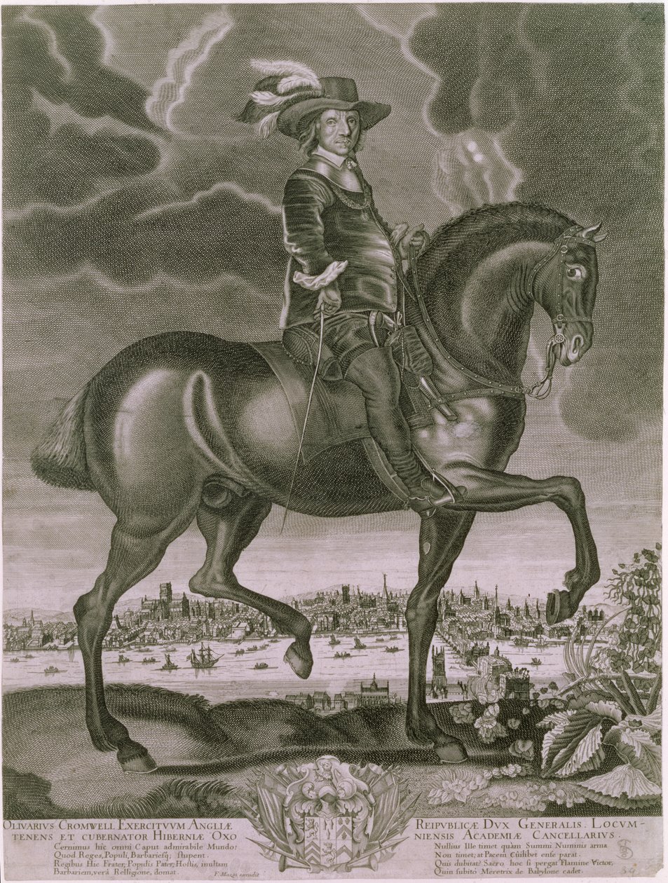 Oliver Cromwell (1599-1658) lovas portréja 1655 körül alkotó: Albert Haelwegh