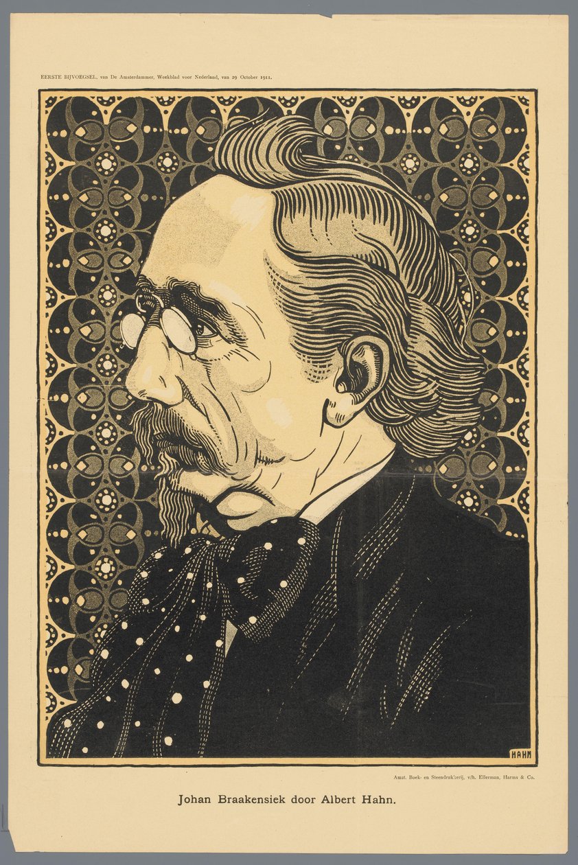 Johan Braakensiek ajtó Albert Hahn (cím a tárgyon) alkotó: Albert Hahn (I)