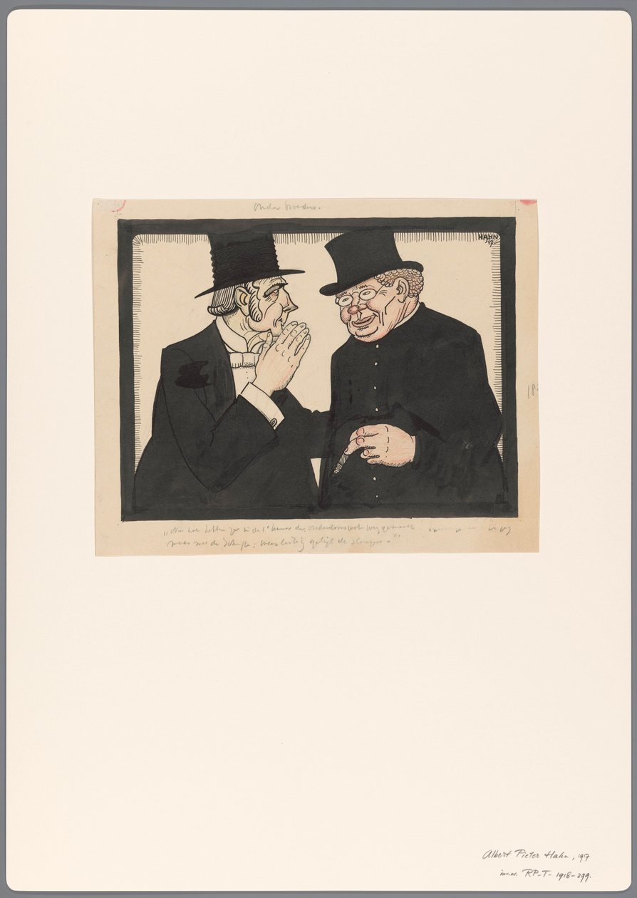 Tervezés egy politikai karikatúrához az öregségi törvényről: Onder Brothers alkotó: Albert Hahn (I)