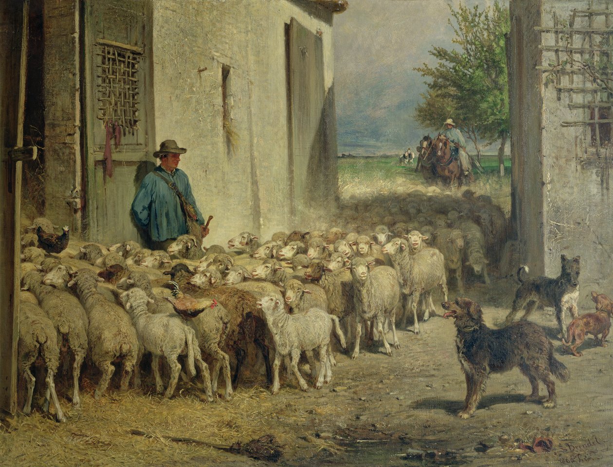 Visszatérés a bárányakolba, 1860 alkotó: Albert Heinrich Brendel