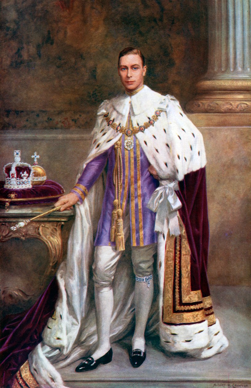 György király koronázási ruhában, 1937. alkotó: Albert Henry Collings