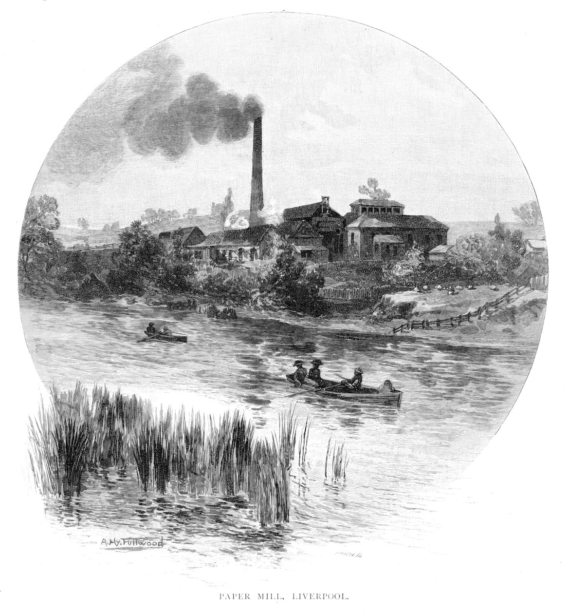 Papírgyár, Liverpool, Új-Dél-Wales, Ausztrália, 1886. alkotó: Albert Henry Fullwood
