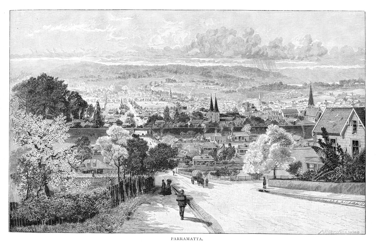 Parramatta, Új-Dél-Wales, Ausztrália, 1886. alkotó: Albert Henry Fullwood