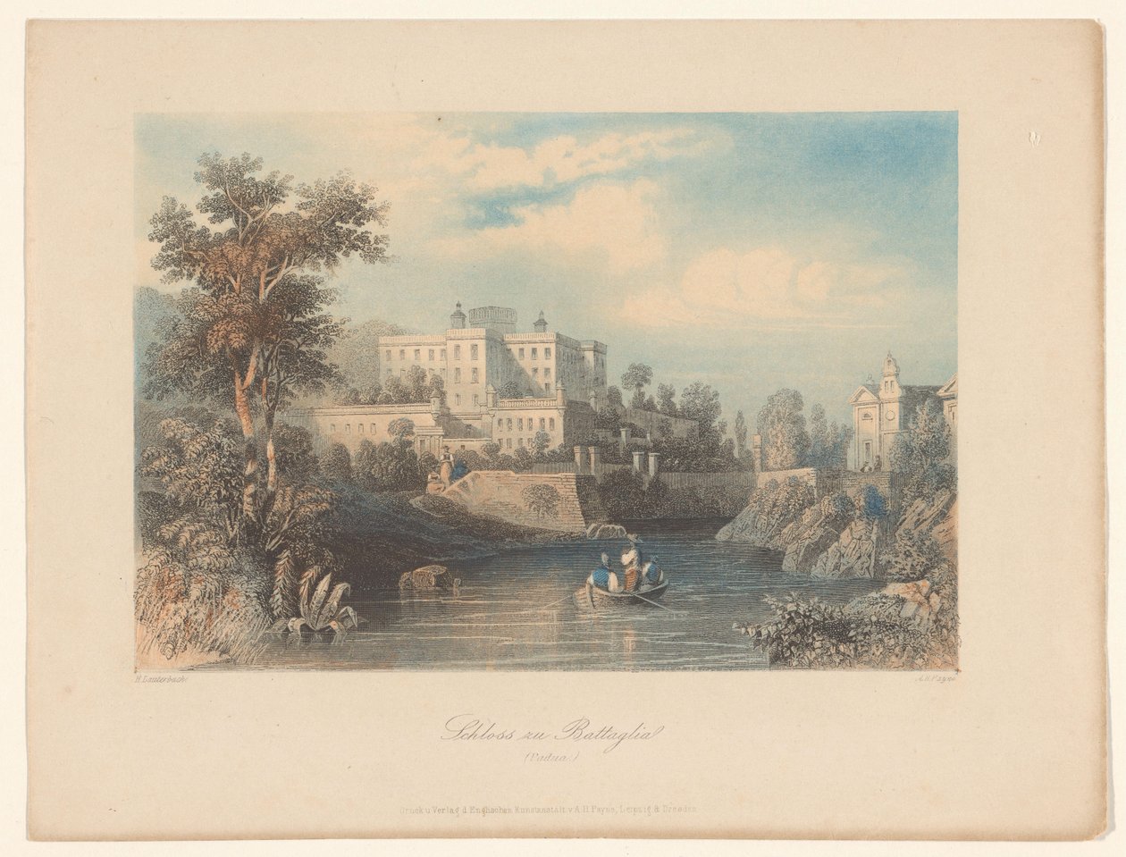 Gezicht op Castello del Catajo te Battaglia Terme Schloss zu Battaglia (Padua) (title on object)   1364918   hu       hungarian Successfully Translated  Original: St. Jerome Reading in an Italian Landscape Translat: St. Jerome Reading in an Italian Landsca alkotó: Albert Henry Payne