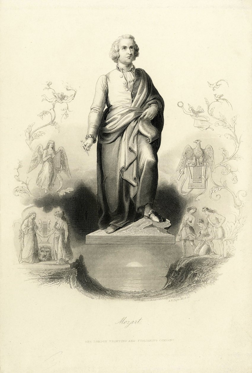 Mozart-emlékmű a Mozartplatzon, 1842. alkotó: Albert Henry Payne