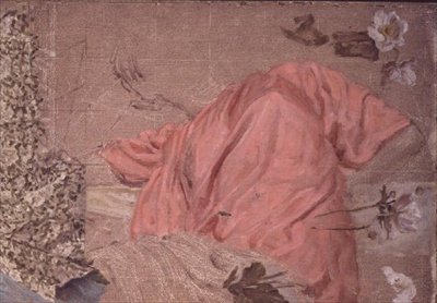 Egy terített figura és virágok tanulmányozása alkotó: Albert Joseph Moore