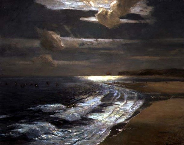 Silver Moonlight, St. Ives Bay (olaj, vászon) alkotó: Albert Julius Olsson
