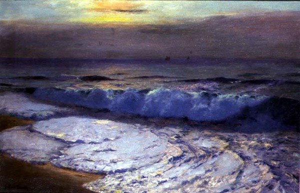 The Breaking Wave, Alkonyat (olaj, vászon) alkotó: Albert Julius Olsson