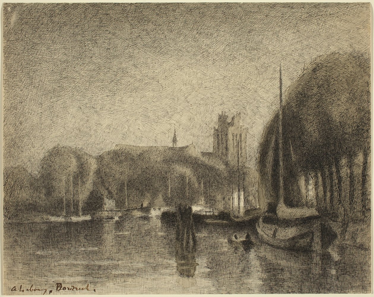 Dordrecht kikötője alkotó: Albert Lebourg