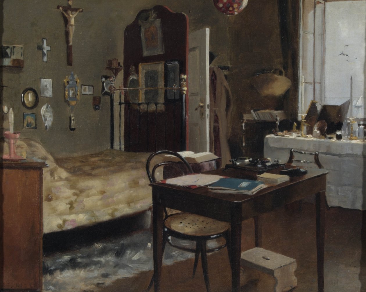 Sir Richard Burton hálószobájának belseje, 1889 alkotó: Albert Letchford