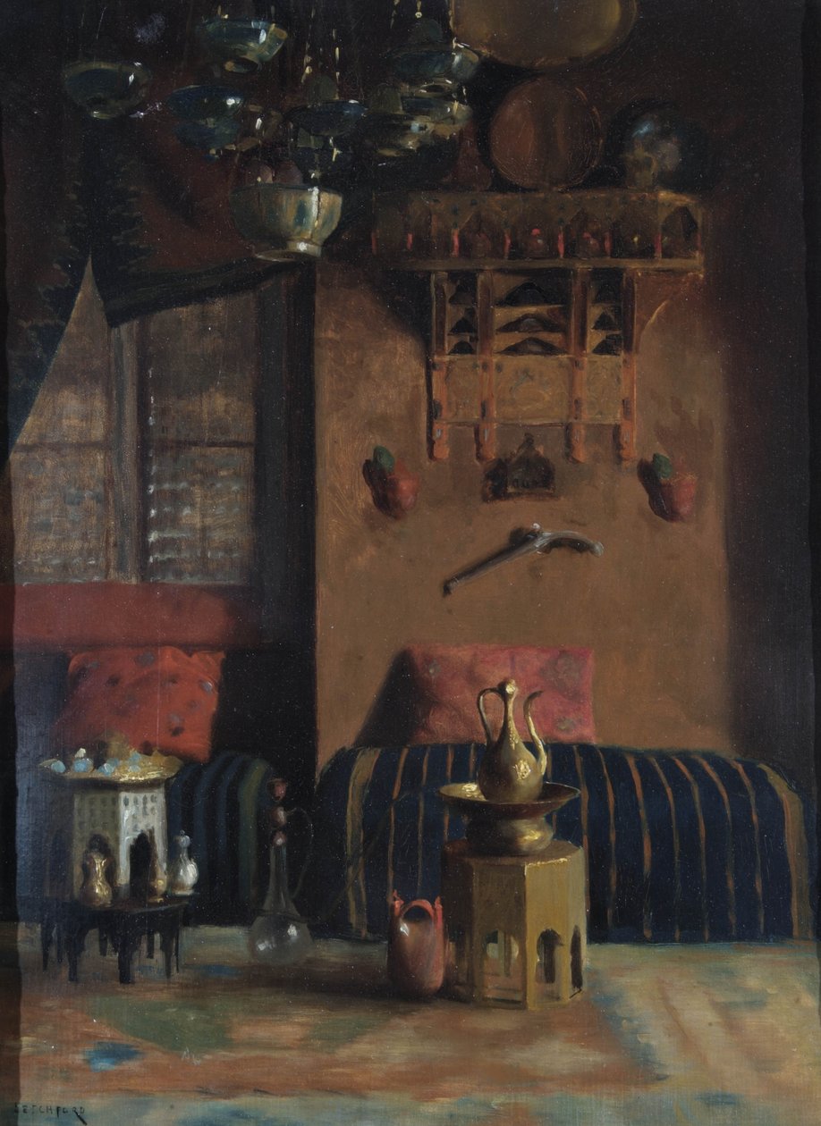 Sir Richard Burtons dohányzó szoba, 1889 alkotó: Albert Letchford