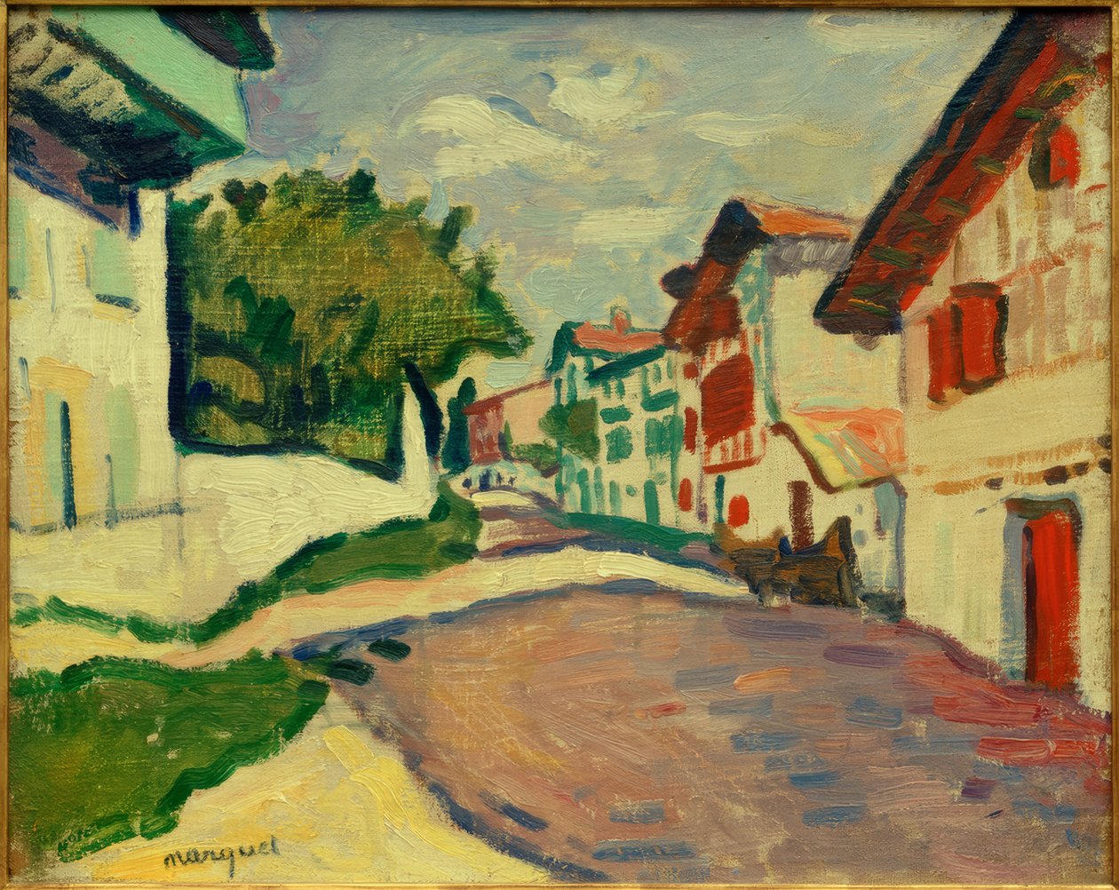 A.Marquet, Sunny Street Ciboure-ban alkotó: Albert Marquet
