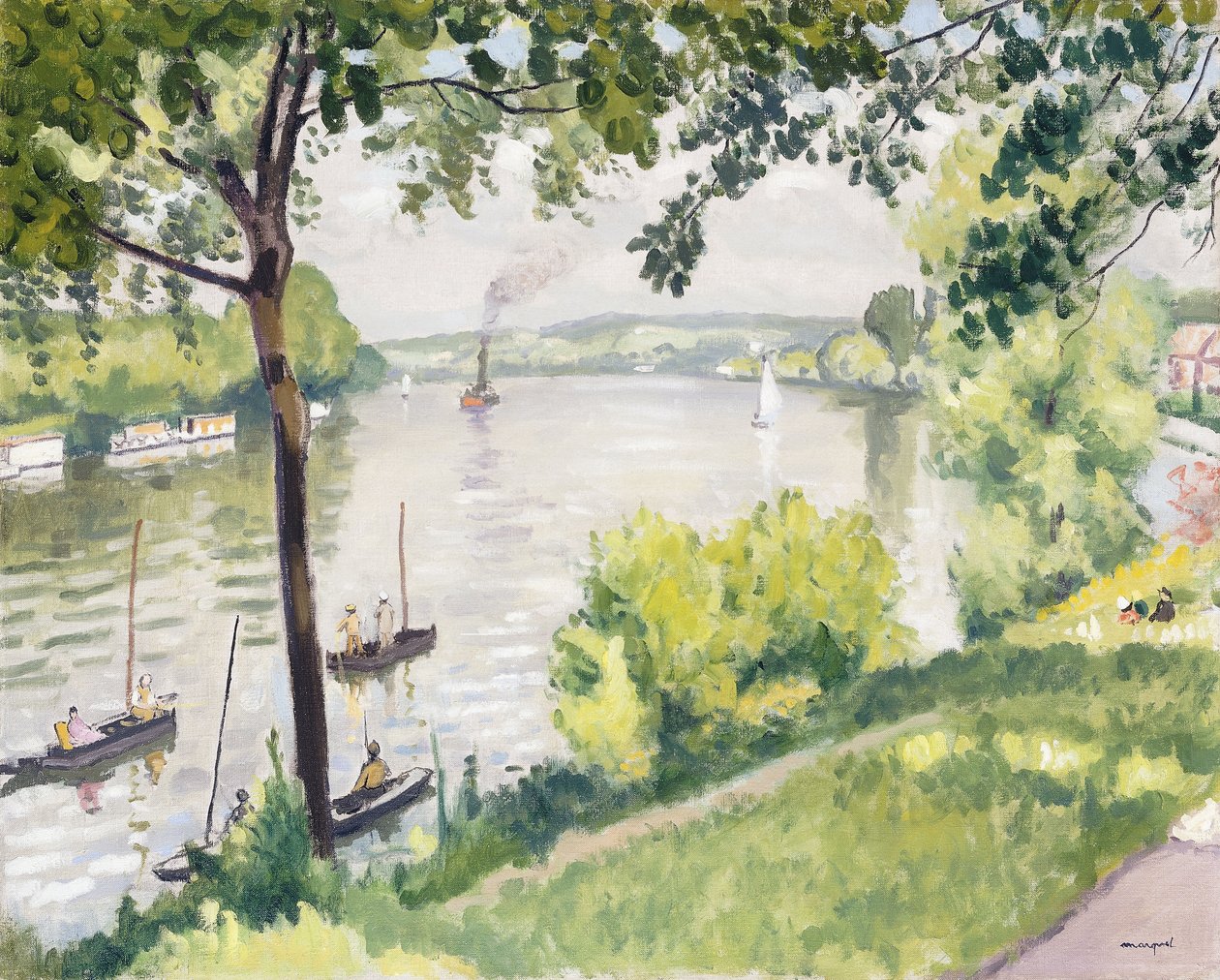 Bank at Triel (The Tug); Berge a Triel (A vontatóhajó) alkotó: Albert Marquet