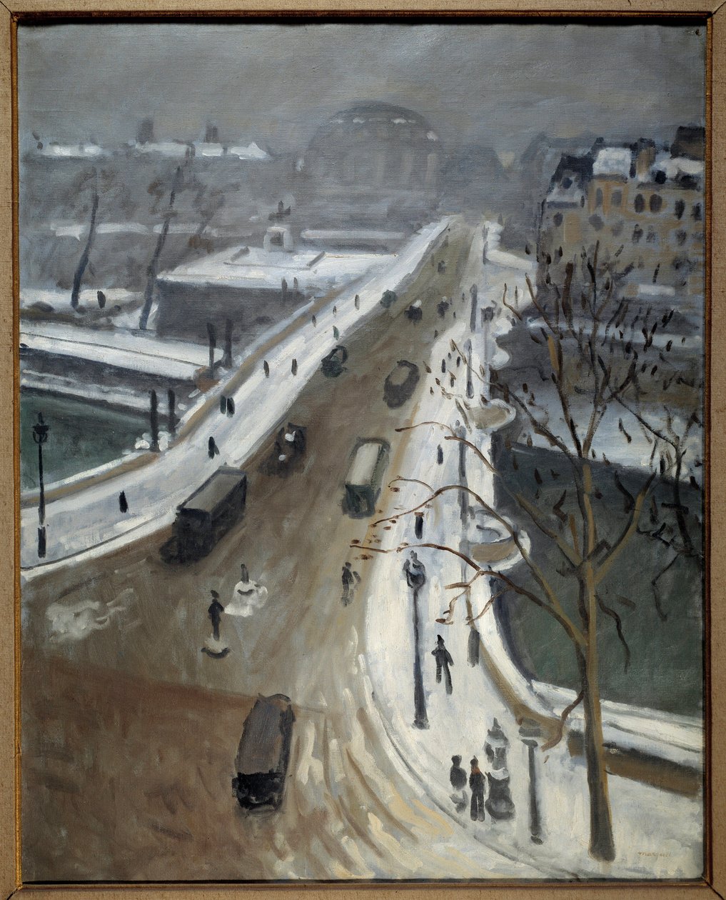 Neuf híd Párizsban a hó alatt 1938 (olaj, vászon) alkotó: Albert Marquet
