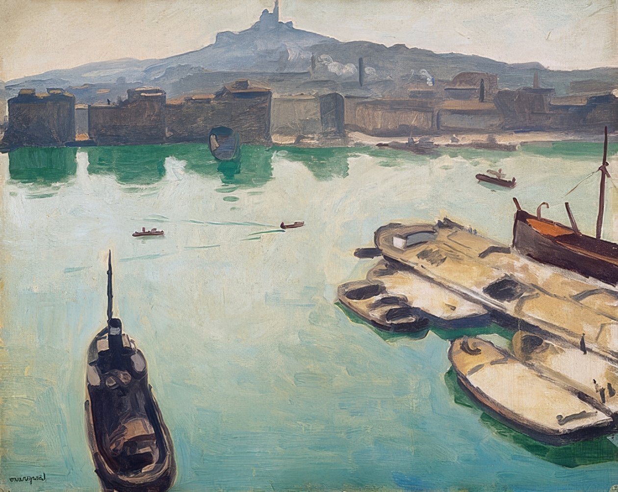 Marseille kikötője. 1916 alkotó: Albert Marquet