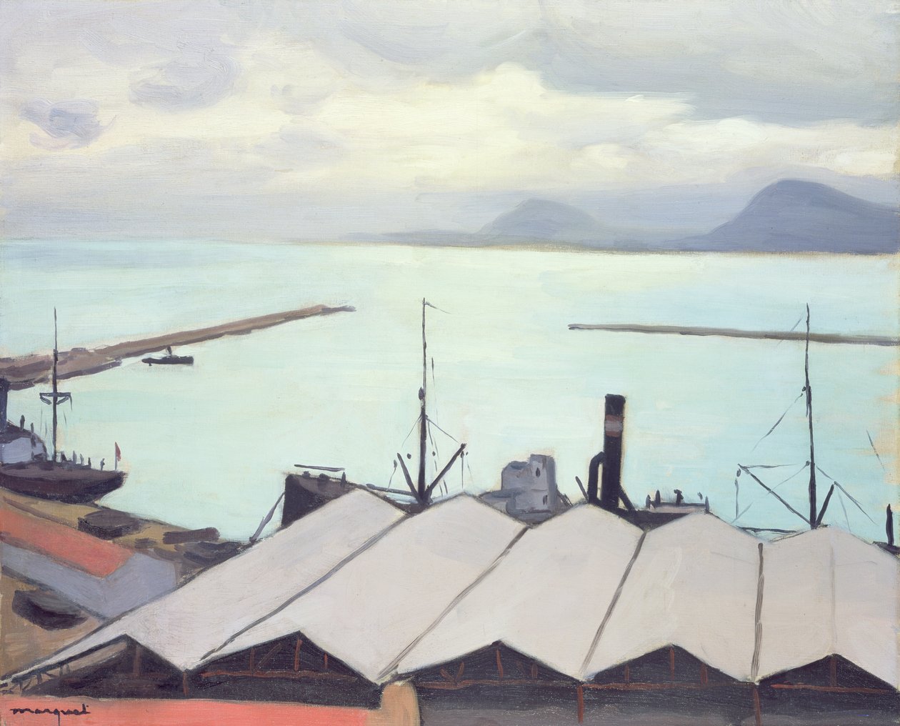 Hangárok a Port de Bougie-ban, Algériában alkotó: Albert Marquet