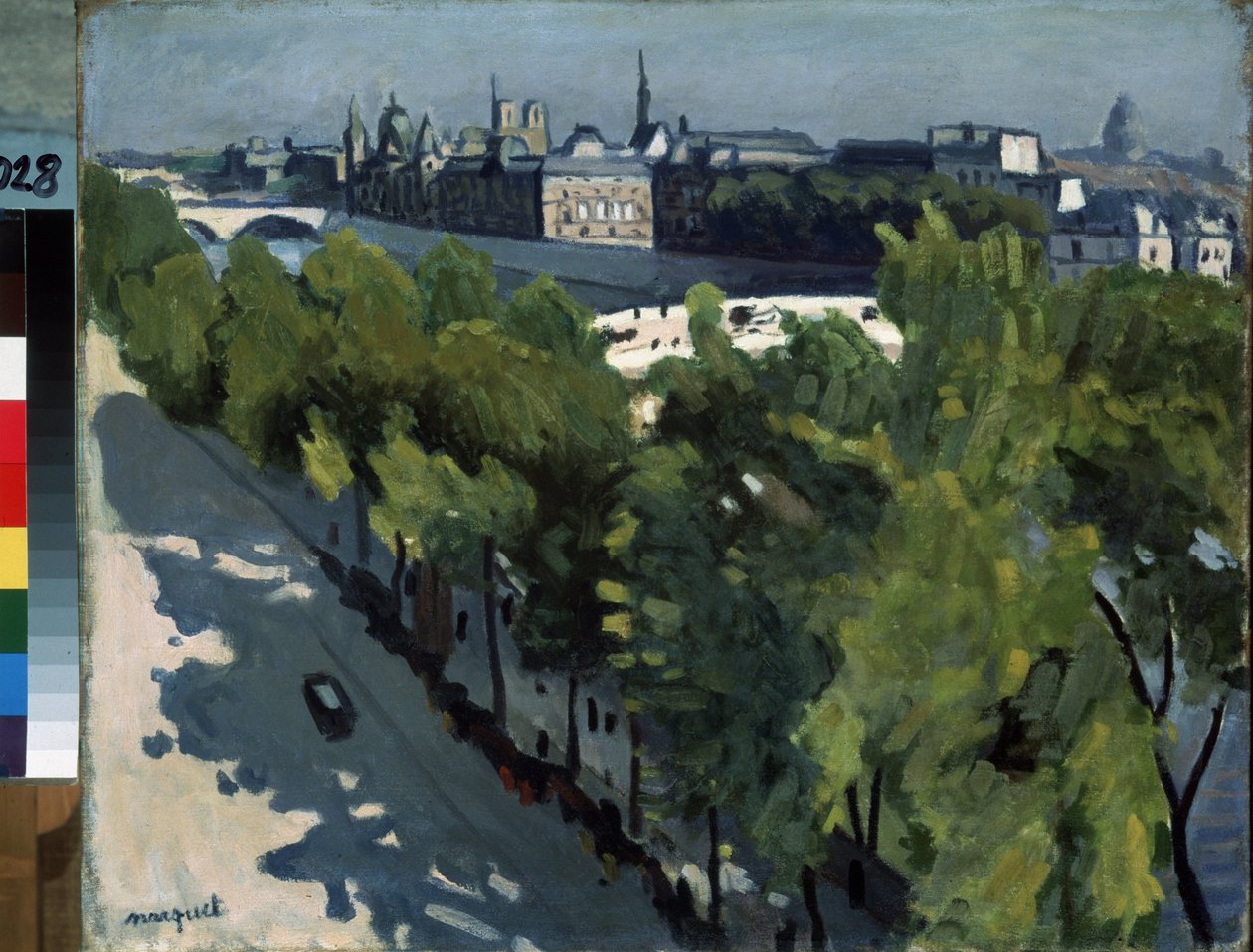 ""A Quai du Louvre és a Pont Neuf Párizsban"" Az Ile de la Cite és a Szajna partja. Pierre-Albert (Albert) Marquet (1875-1947) festménye 1906. Olaj, vászon. Ermitázs Múzeum, Szentpétervár (Szentpétervár) alkotó: Albert Marquet