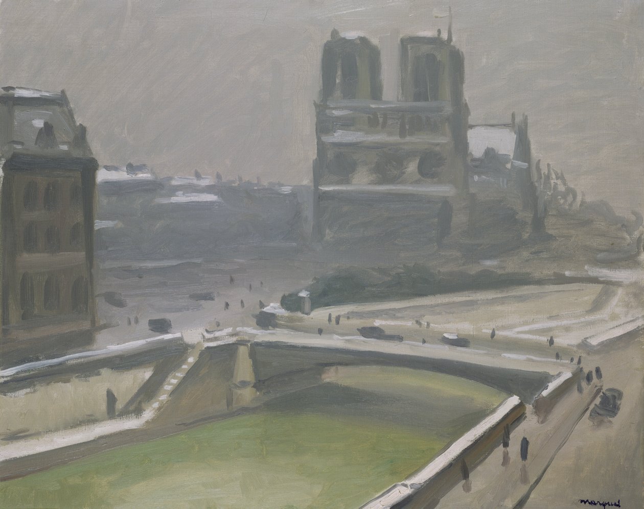 Notre Dame a hóban, 1912 után (olaj, vászon) alkotó: Albert Marquet