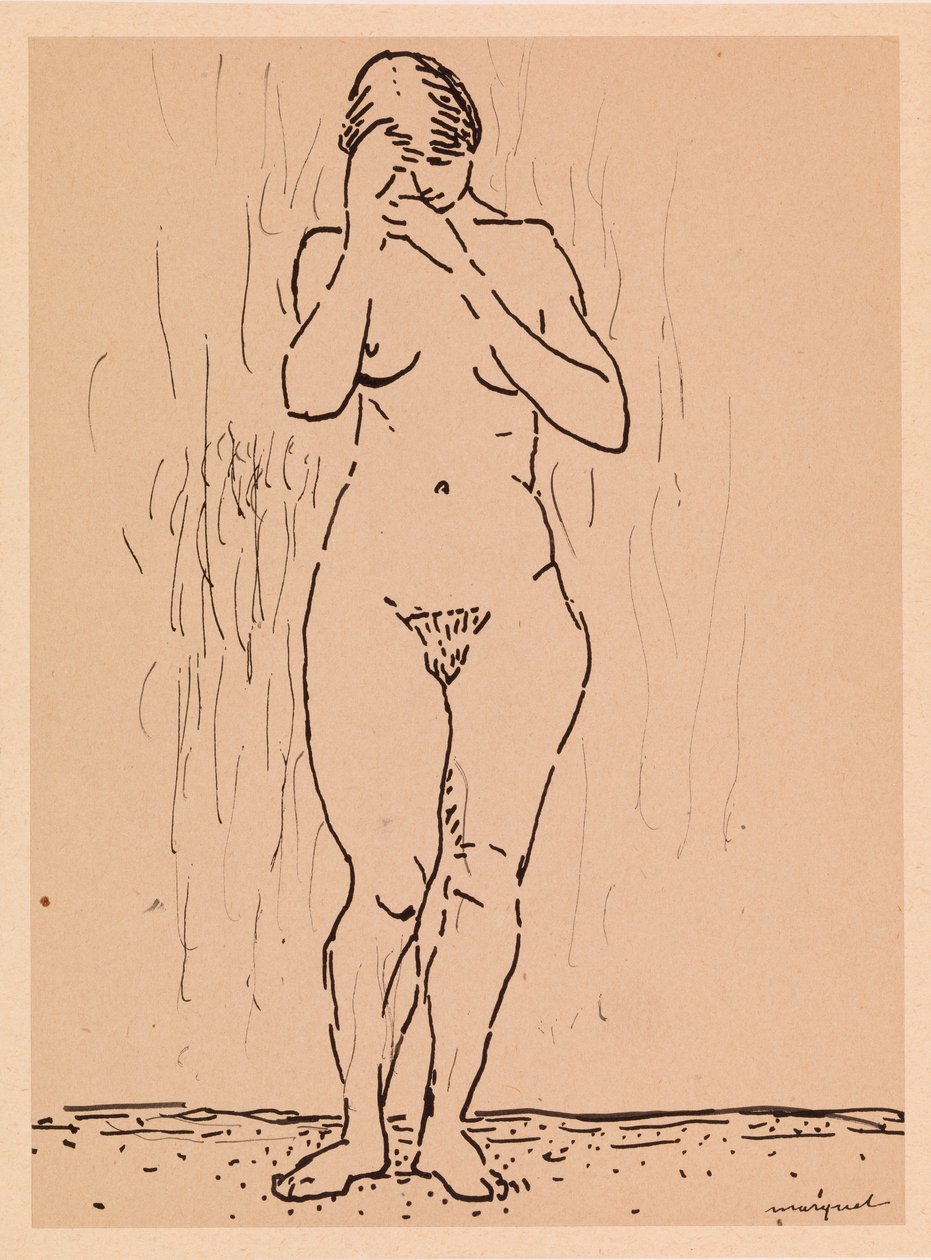 Meztelen nő áll (ceruza papíron) alkotó: Albert Marquet