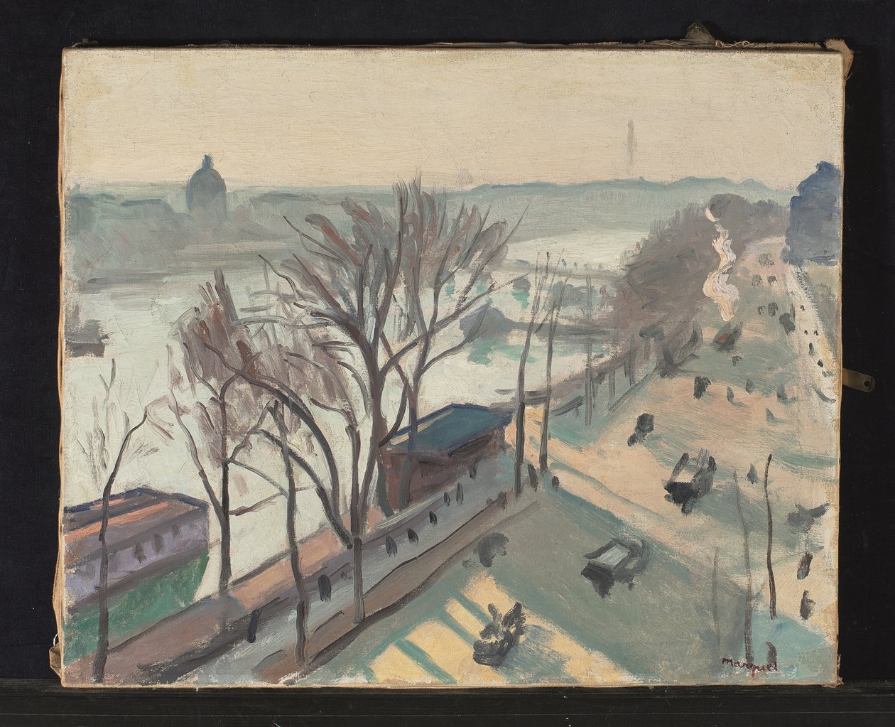 Quai du Louvre, halvány napsütés alkotó: Albert Marquet